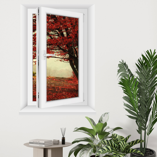 Adesivo Murale - Illusione ottica - Finestra - Albero