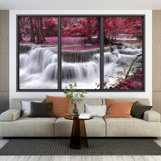 Adesivo Murale - Illusione ottica - Finestra - Cascata
