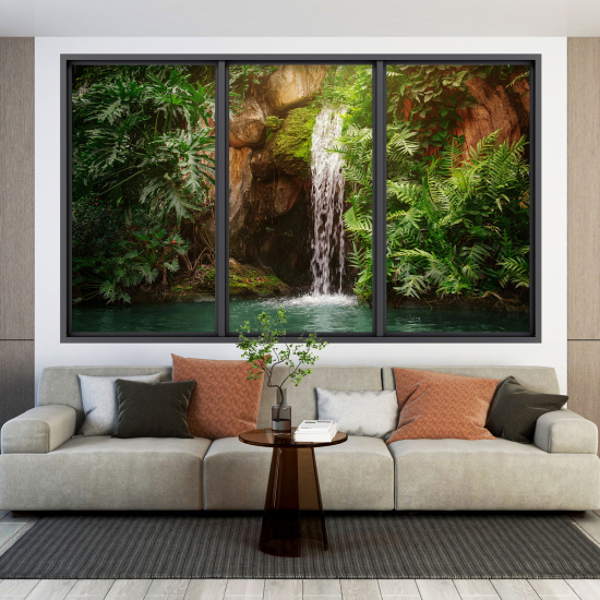 Adesivo Murale - Illusione ottica - Finestra - Cascata