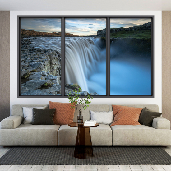 Adesivo Murale - Illusione ottica - Finestra - Cascata