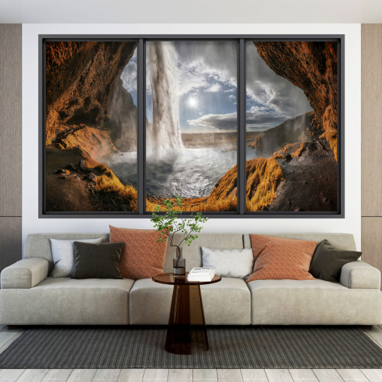 Adesivo Murale - Illusione ottica - Finestra - Cascata