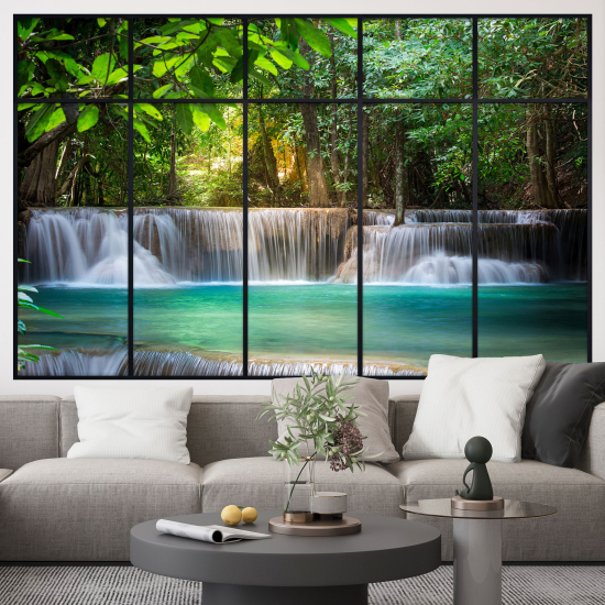 Adesivo Murale - Illusione ottica - Finestra - Cascata