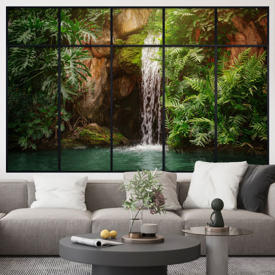 Adesivo Murale - Illusione ottica - Finestra - Cascata