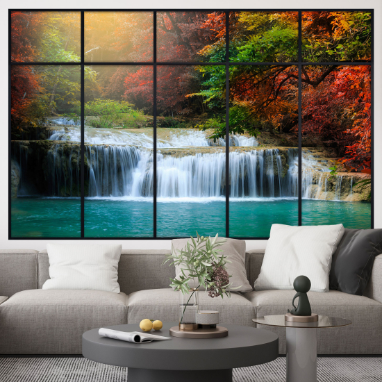 Adesivo Murale - Illusione ottica - Finestra - Cascata