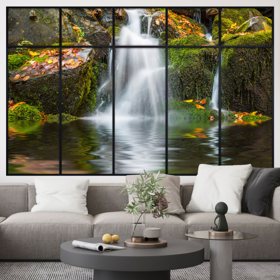 Adesivo Murale - Illusione ottica - Finestra - Cascata