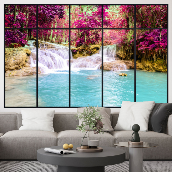 Adesivo Murale - Illusione ottica - Finestra - Cascata