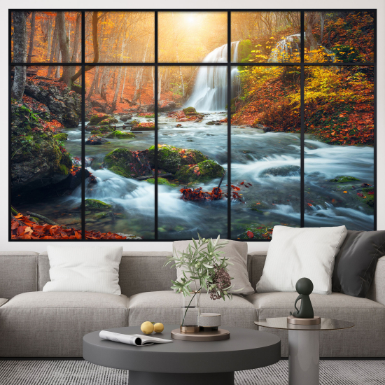 Adesivo Murale - Illusione ottica - Finestra - Cascata