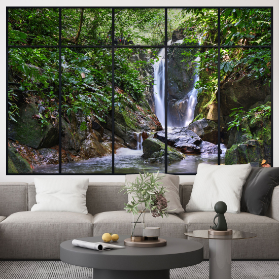 Adesivo Murale - Illusione ottica - Finestra - Cascata