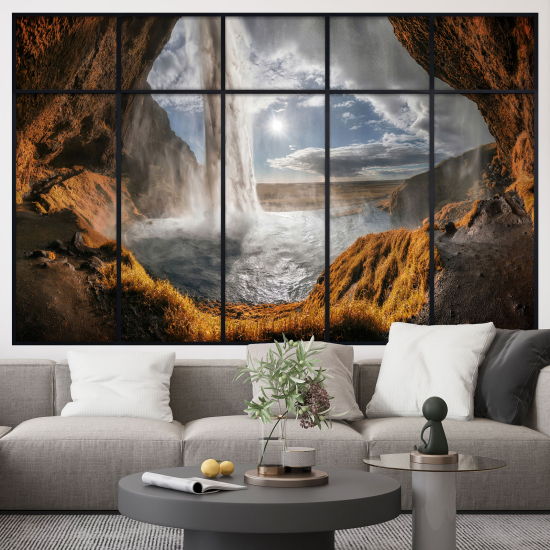 Adesivo Murale - Illusione ottica - Finestra - Cascata