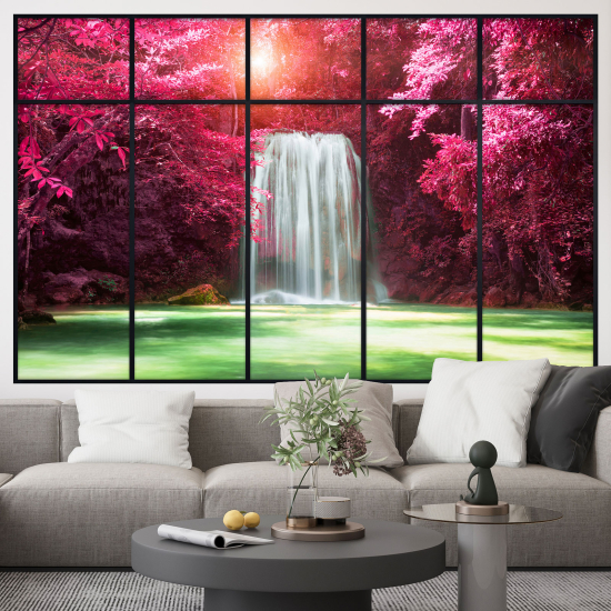 Adesivo Murale - Illusione ottica - Finestra - Cascata