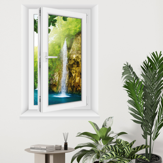 Adesivo Murale - Illusione ottica - Finestra - Cascata