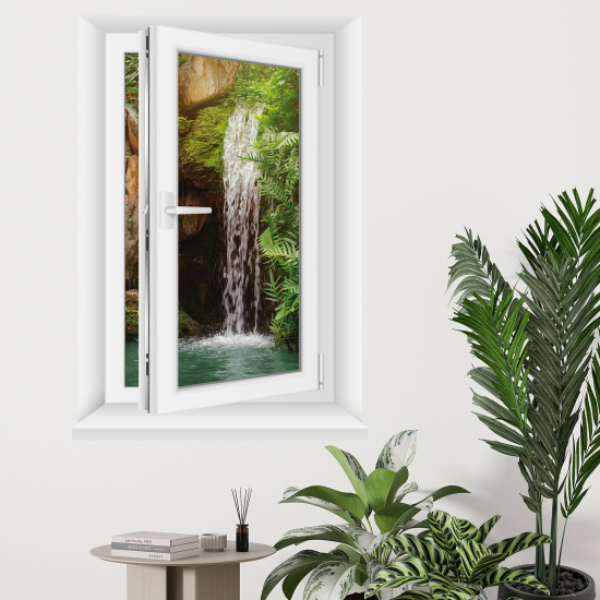 Adesivo Murale - Illusione ottica - Finestra - Cascata
