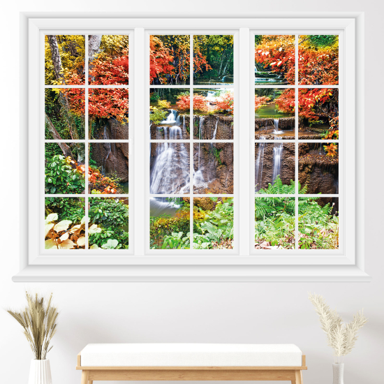 Adesivo Murale - Illusione ottica - Finestra - Cascata