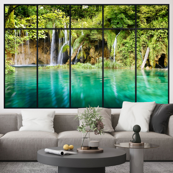 Adesivo Murale - Illusione ottica - Finestra - Cascate