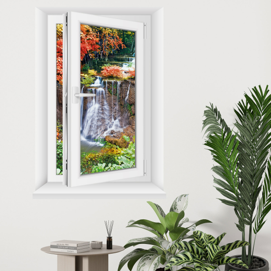 Adesivo Murale - Illusione ottica - Finestra - Cascate