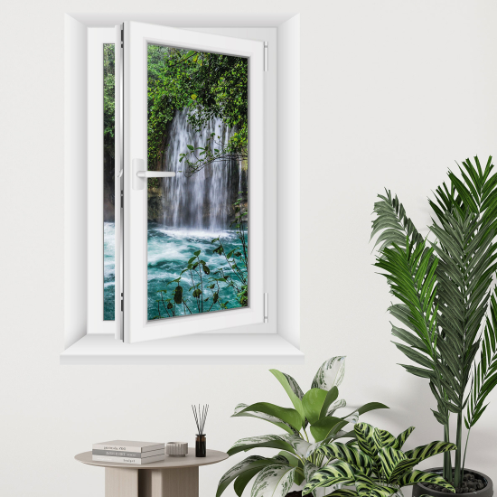 Adesivo Murale - Illusione ottica - Finestra - Cascate