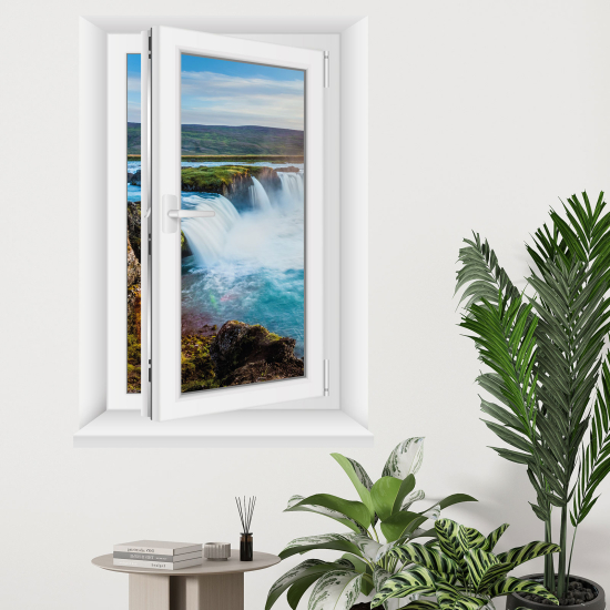 Adesivo Murale - Illusione ottica - Finestra - Cascate