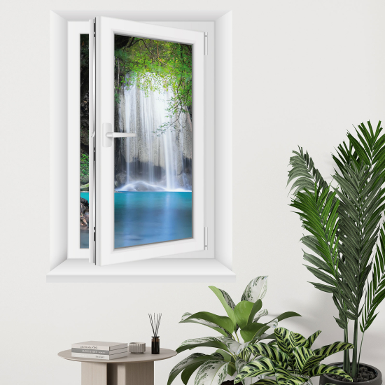 Adesivo Murale - Illusione ottica - Finestra - Cascate
