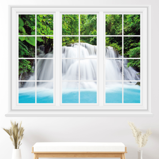 Adesivo Murale - Illusione ottica - Finestra - Cascate