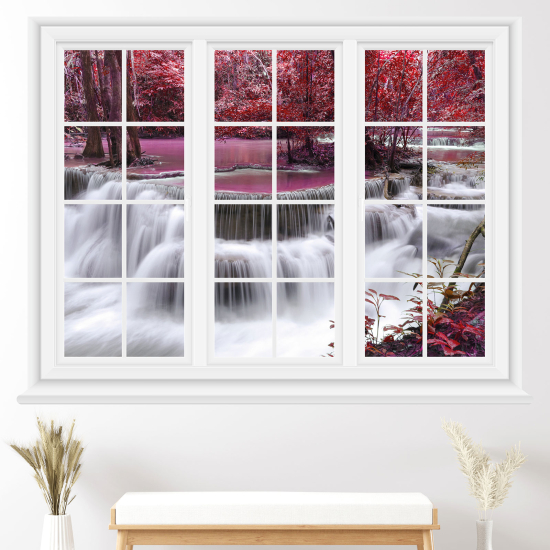 Adesivo Murale - Illusione ottica - Finestra - Cascate