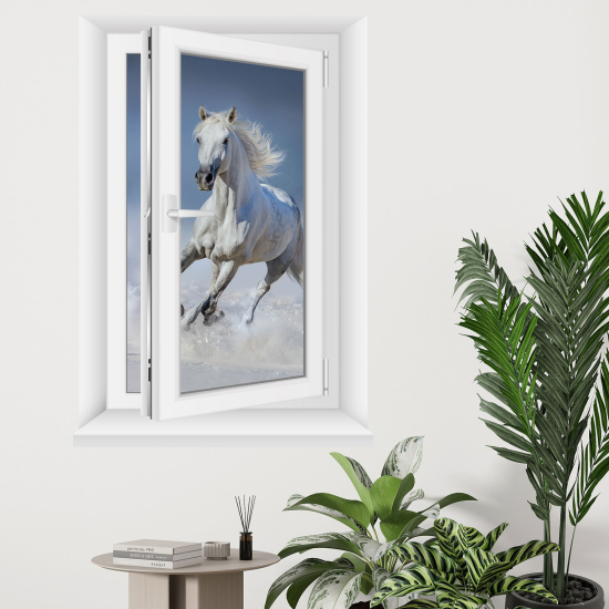 Adesivo Murale - Illusione ottica - Finestra - Cavallo