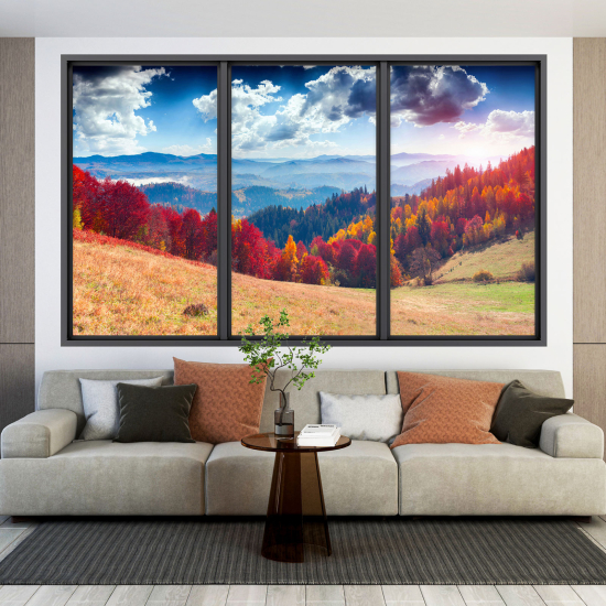 Adesivo Murale - Illusione ottica - Finestra - Foresta
