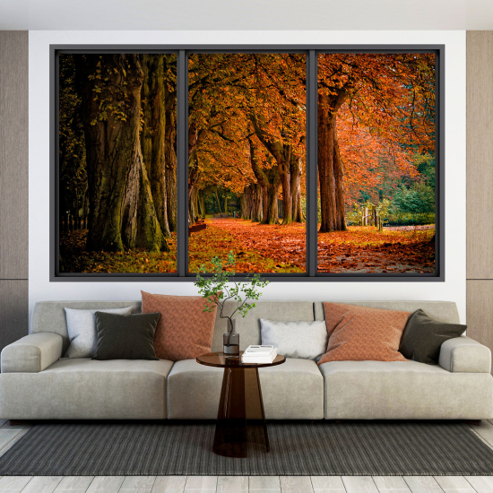 Adesivo Murale - Illusione ottica - Finestra - Foresta