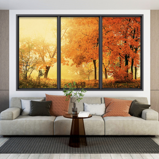 Adesivo Murale - Illusione ottica - Finestra - Foresta