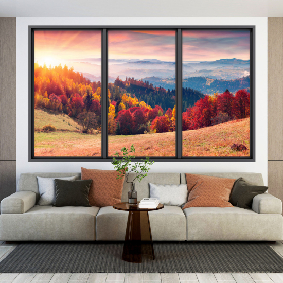 Adesivo Murale - Illusione ottica - Finestra - Foresta