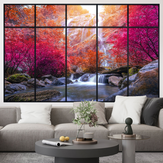Adesivo Murale - Illusione ottica - Finestra - Foresta