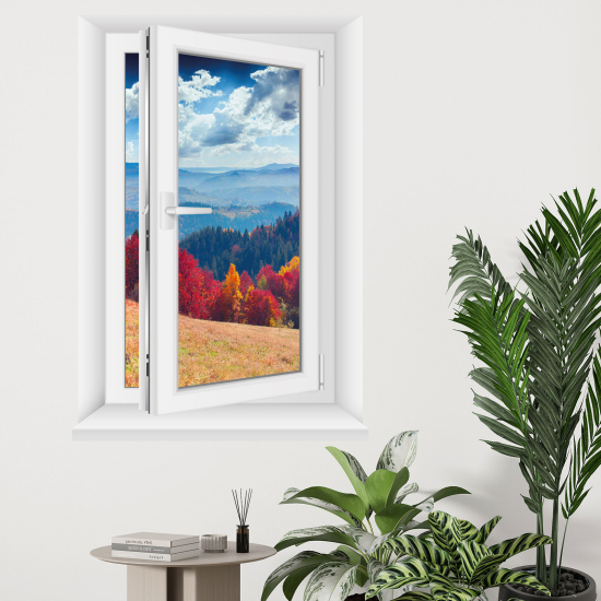 Adesivo Murale - Illusione ottica - Finestra - Foresta