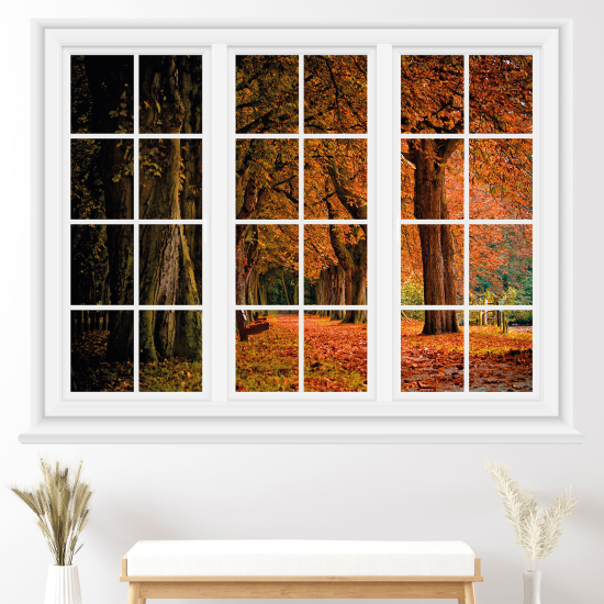 Adesivo Murale - Illusione ottica - Finestra - Foresta