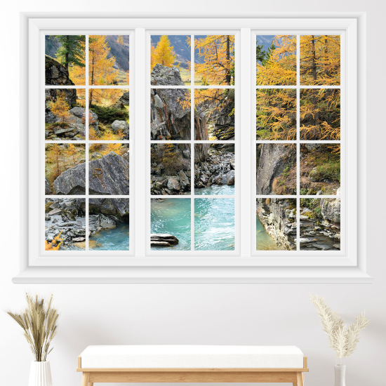 Adesivo Murale - Illusione ottica - Finestra - Foresta