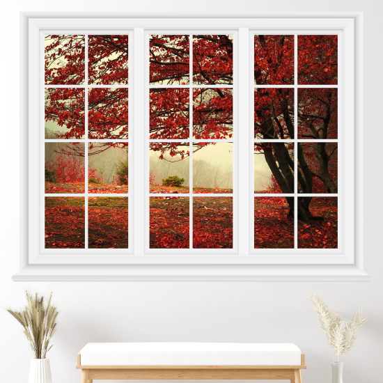 Adesivo Murale - Illusione ottica - Finestra - Foresta