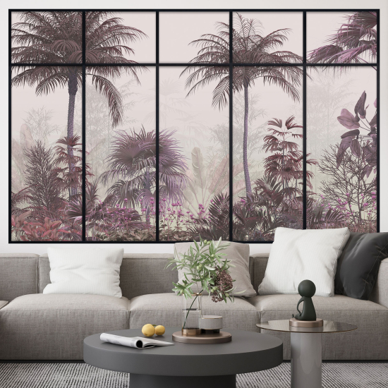 Adesivo Murale - Illusione ottica - Finestra - Foresta Tropicale