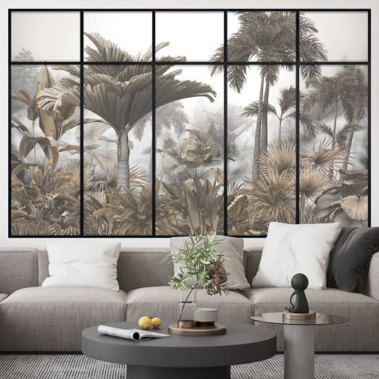 Adesivo Murale - Illusione ottica - Finestra - Foresta Tropicale