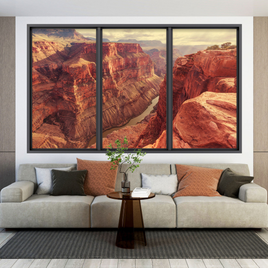 Adesivo Murale - Illusione ottica - Finestra - Grand Canyon