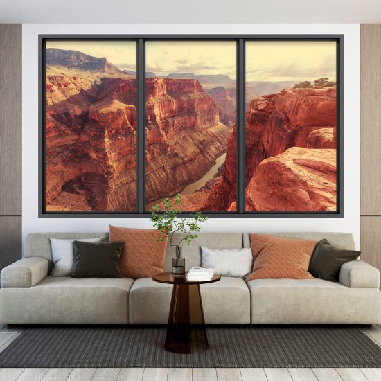 Adesivo Murale - Illusione ottica - Finestra - Grand Canyon