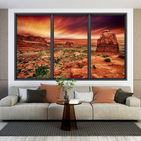 Adesivo Murale - Illusione ottica - Finestra - Grand Canyon