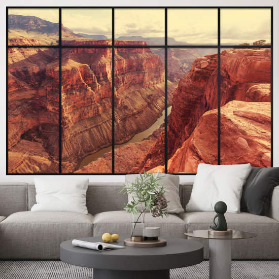 Adesivo Murale - Illusione ottica - Finestra - Grand Canyon