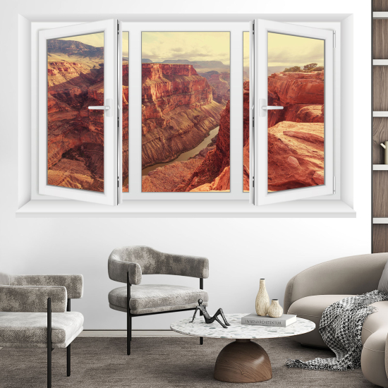 Adesivo Murale - Illusione ottica - Finestra - Grand Canyon