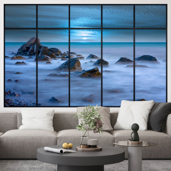 Adesivo Murale - Illusione ottica - Finestra - Mer