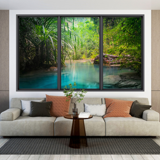 Adesivo Murale - Illusione ottica - Finestra - Natura