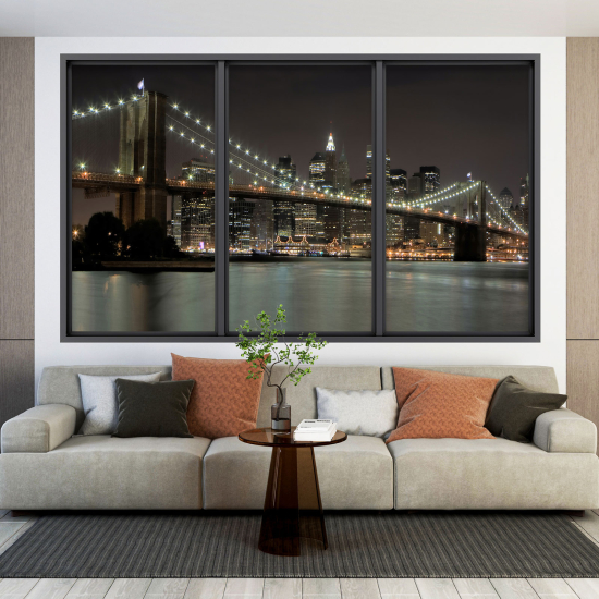 Adesivo Murale - Illusione ottica - Finestra - New York