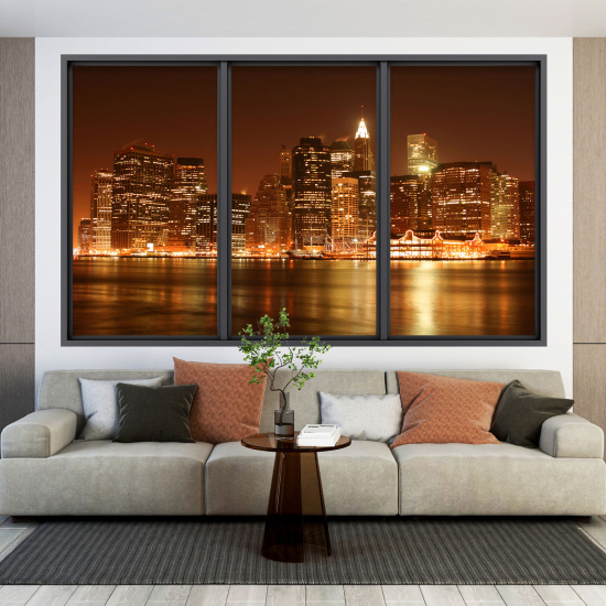 Adesivo Murale - Illusione ottica - Finestra - New York