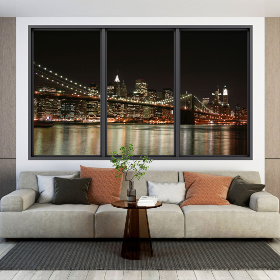 Adesivo Murale - Illusione ottica - Finestra - New York