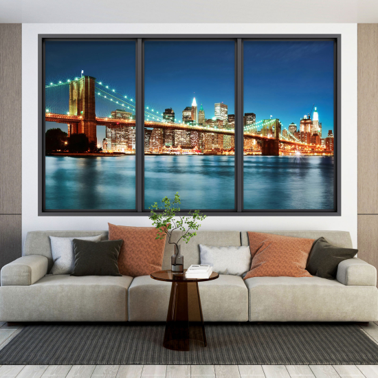 Adesivo Murale - Illusione ottica - Finestra - New York