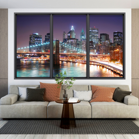 Adesivo Murale - Illusione ottica - Finestra - New York