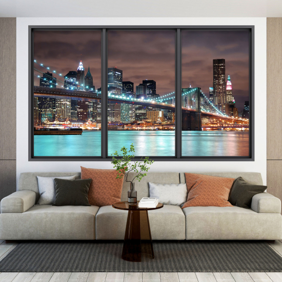 Adesivo Murale - Illusione ottica - Finestra - New York