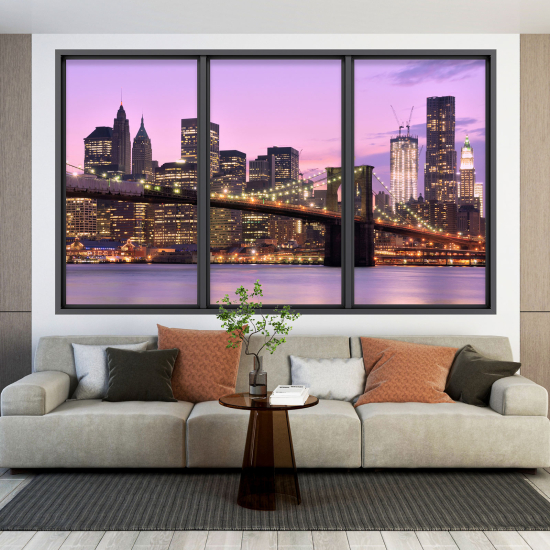 Adesivo Murale - Illusione ottica - Finestra - New York